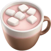 Light Pink mug of hot chocolate with marshmallows  sticker