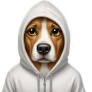 Dog wearing hoodie  sticker