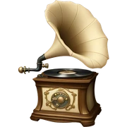 Pale beige rococo phonograph sticker