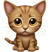 brownt shy realistic kitten sticker