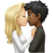 Blond girl kissing dark hair white boy sticker