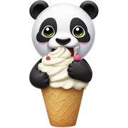 Panda eating ice cream sticker