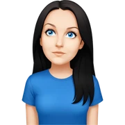 female, black tshirt, long black hair sticker