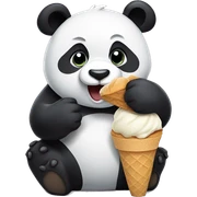 Panda eating ice cream sticker