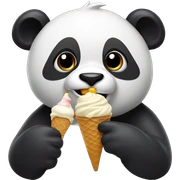 Panda eating ice cream sticker