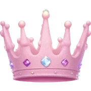 Crown Emoji "A royal pastel pink crown encrusted with unrealistically glowing gemsto-nes, surrounded by sparkles and a faint, magical glow." sticker