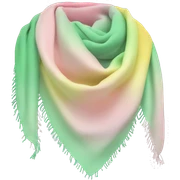 Realistic pastel green,pastel yellow,and pastel pink ombre scout scarf isolated. sticker