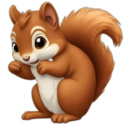the squirrel folded its paws in the shape of a heart sticker