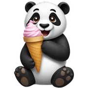 Panda eating ice cream sticker