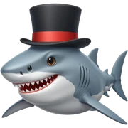 Shark with a top hat sticker