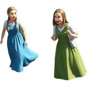 girls in dresses on grass sticker