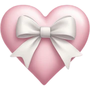 Pastel pink heart with white bow sticker