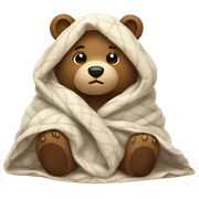 bear cozy in blanket sticker