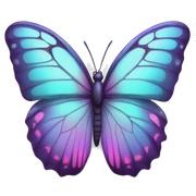 Iridescent glossy butterfly sticker