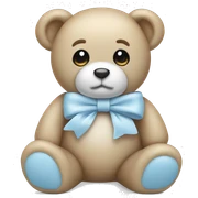 Light blue teddy with white bow sticker