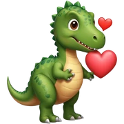 Dinosaur holding a heart  sticker