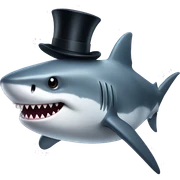 Shark with a top hat sticker