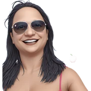 smiling girl with sunglasses sticker
