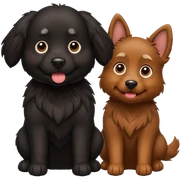 Black dog and brown dog sticker