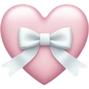 Pastel pink heart with white bow sticker