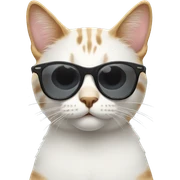 Cat with sunglasses sticker