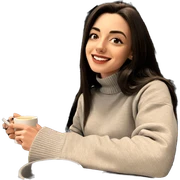 smiling girl with coffee mug sticker