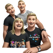 boys with stylish smiles sticker
