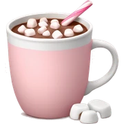 Light Pink mug of hot chocolate with marshmallows  sticker