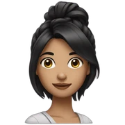 Girl black hair sticker