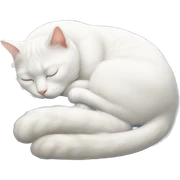 white cat sleeping sticker