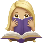 Girl with blonde hair reading book sticker