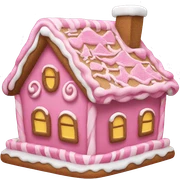A pink gingerbread house sticker