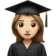 Graduated white girl brown hair sad sticker