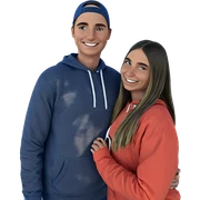 happy duo under blue sky sticker