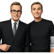 smiling boys in formal wear sticker