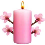 Cherry blossom candle with  logo sticker