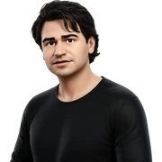 realistic male portrait in black sticker