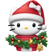 Hello Kitty mit cristmas hut sticker