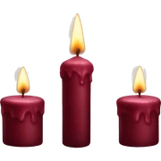 3 Dark red velvet candles sticker