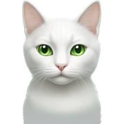 White cat with green eyes sticker