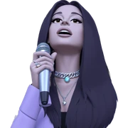 girl with microphone and jewelry sticker