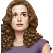 brown-haired girl with curls sticker