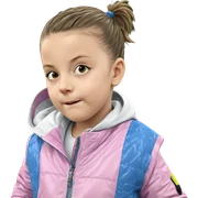 girl in jacket looking at viewer sticker