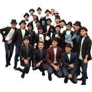 boys in stylish outfits indoor sticker