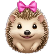 hedgehog with a pink bow sticker