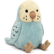 cute sky blue budgie jellycat plushie sticker