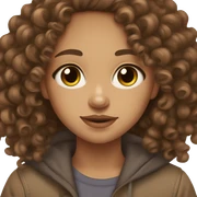 Lightskin, brown hair, curly hair, brown eyes, girl, cute sticker