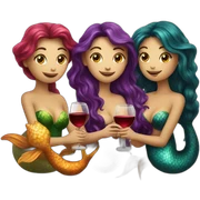 Three mermaids drinking wine sticker