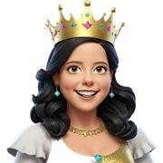 smiling girl with crown and fireworks sticker