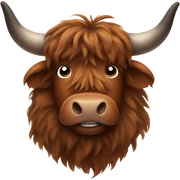 Dark brown Highland cow sticker